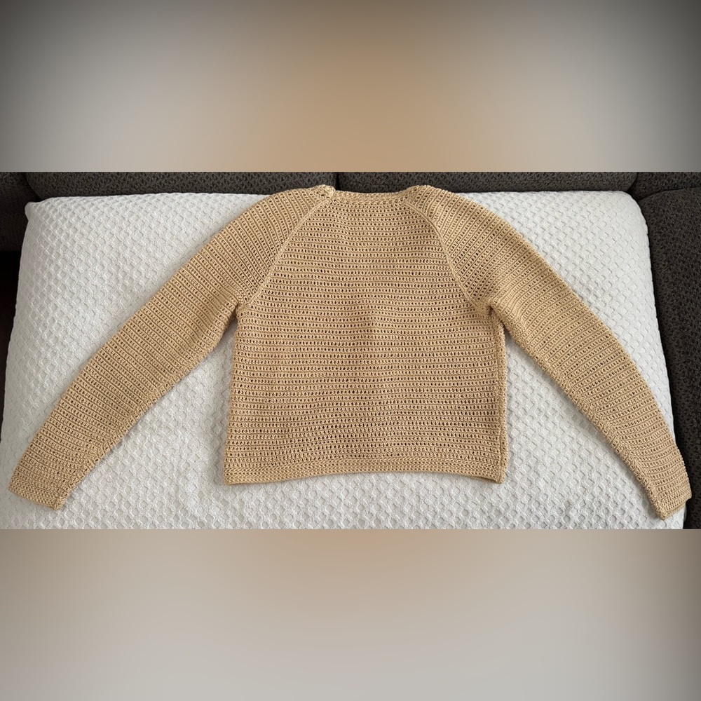 Vince Crochet Cardigan Sweater in Straw Tan Size Medium V733478715 Retail $395 - Picture 7 of 16